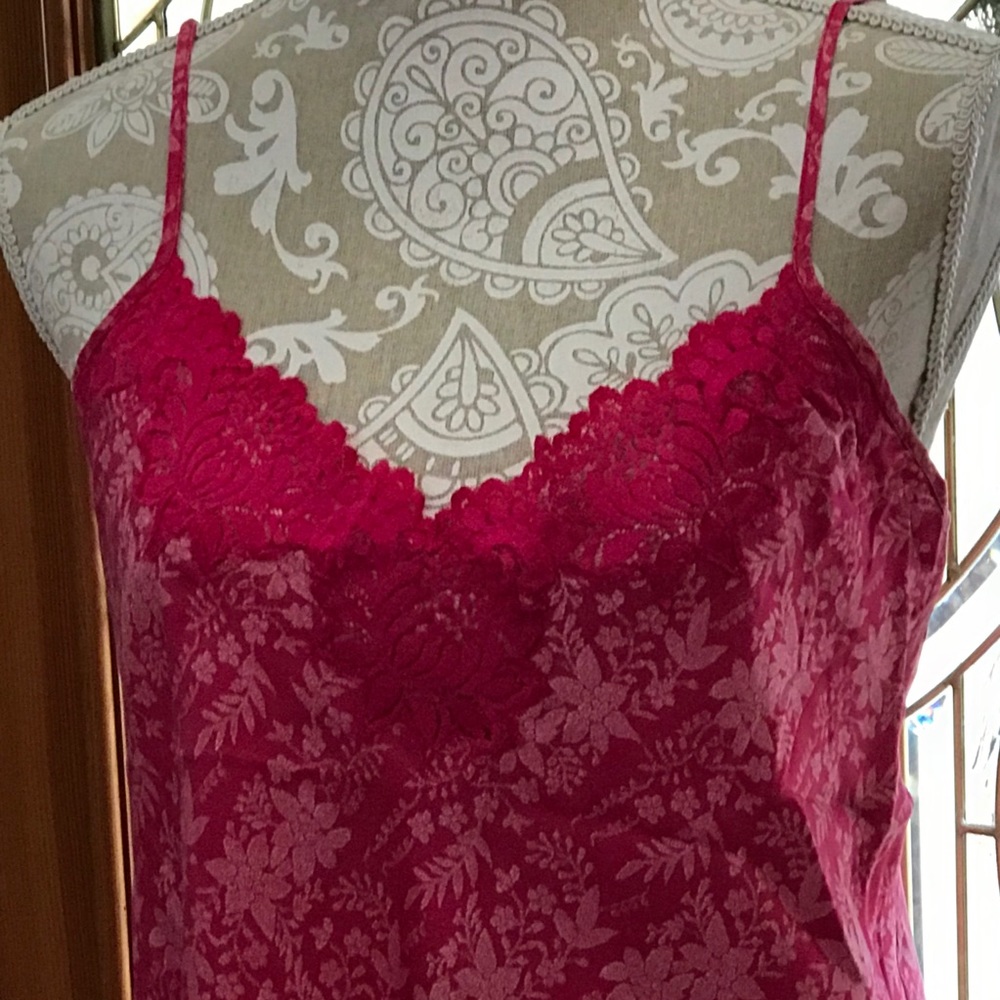 🌹❤️ SILK SLIP DRESS, NIGHT GOWN OR CHEMISE🎁 VTG BERRY PINK SZ SM-MED LIKE NEW - Picture 5 of 8
